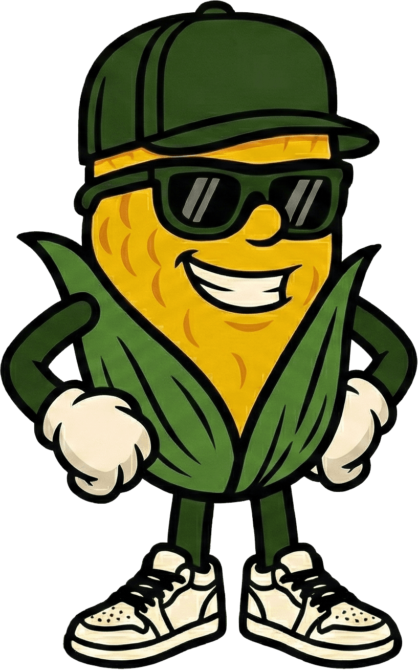 Mascot holding pancakes